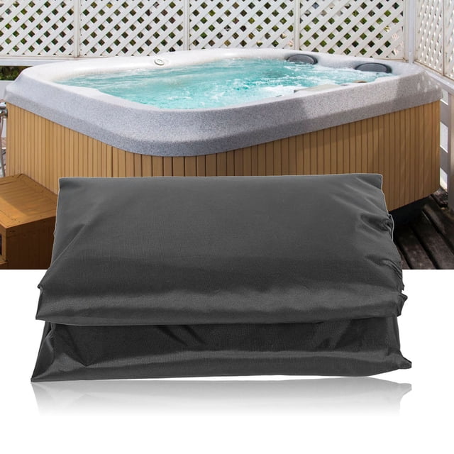 Housse de Protection pour Baignoire Extérieure Portable Carrée Imperméable Anti-Poussière pour Spa Protection Eau, Spas Extérieurs, Piscine
