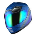 thumbnail image 4 of WOW Motorcycle Full Face Helmet Street Bike BMX MX Youth Kids HKY-B15 Spider Blue, 4 of 9