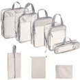thumbnail image 4 of 8 cubos de embalaje portátiles, organizadores de equipaje, gran capacidad, transpirable y con cremallera visible, neceser, bolsas de almacenamiento de beige Gloria bolsa de almacenamiento, 4 of 9