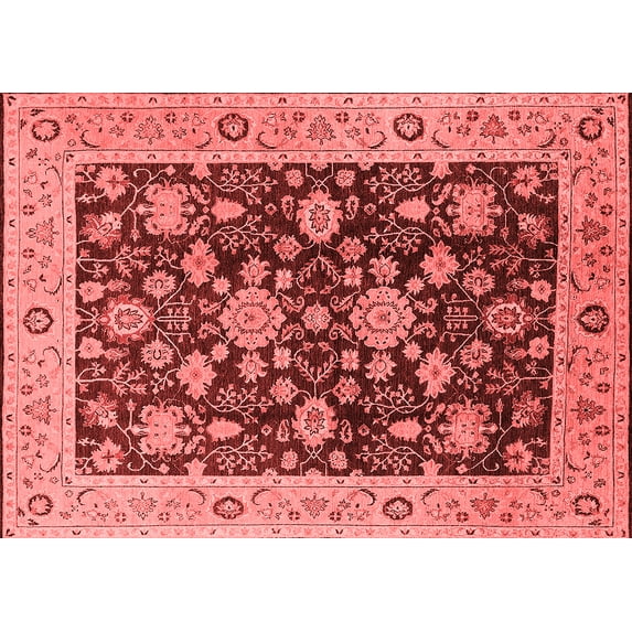 Ahgly Company Indoor Rectangle Oriental Red Traditional Area Rugs, 7' x 9'