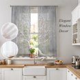 thumbnail image 2 of White Trees Sheer Curtains 63 Inch Length 2 Panels Set, Grey Omrbe Abstract Art Voile Window Treatment Rod Pocket Curtains Sheers Drapes for Bedroom/Living Room/Kitchen 52x"63"x2, 2 of 8