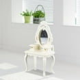 thumbnail image 3 of kusrkot Rétro 1:12 Échelle Miniatures Poupée Dressing Table Meubles en Bois Modèle BJD Laiteux Blanc, 3 of 8
