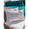 thumbnail image 4 of Outdoor Pillows Waterproof, Pink Blue Patchwork Bedding Throw Pillows with Insert for Couch Sofa Bed, Country Floral Farm Plaid Wooden Plank 12x20 Inch Pillowcases Decorative Patio Pillow Set of 2, 4 of 8
