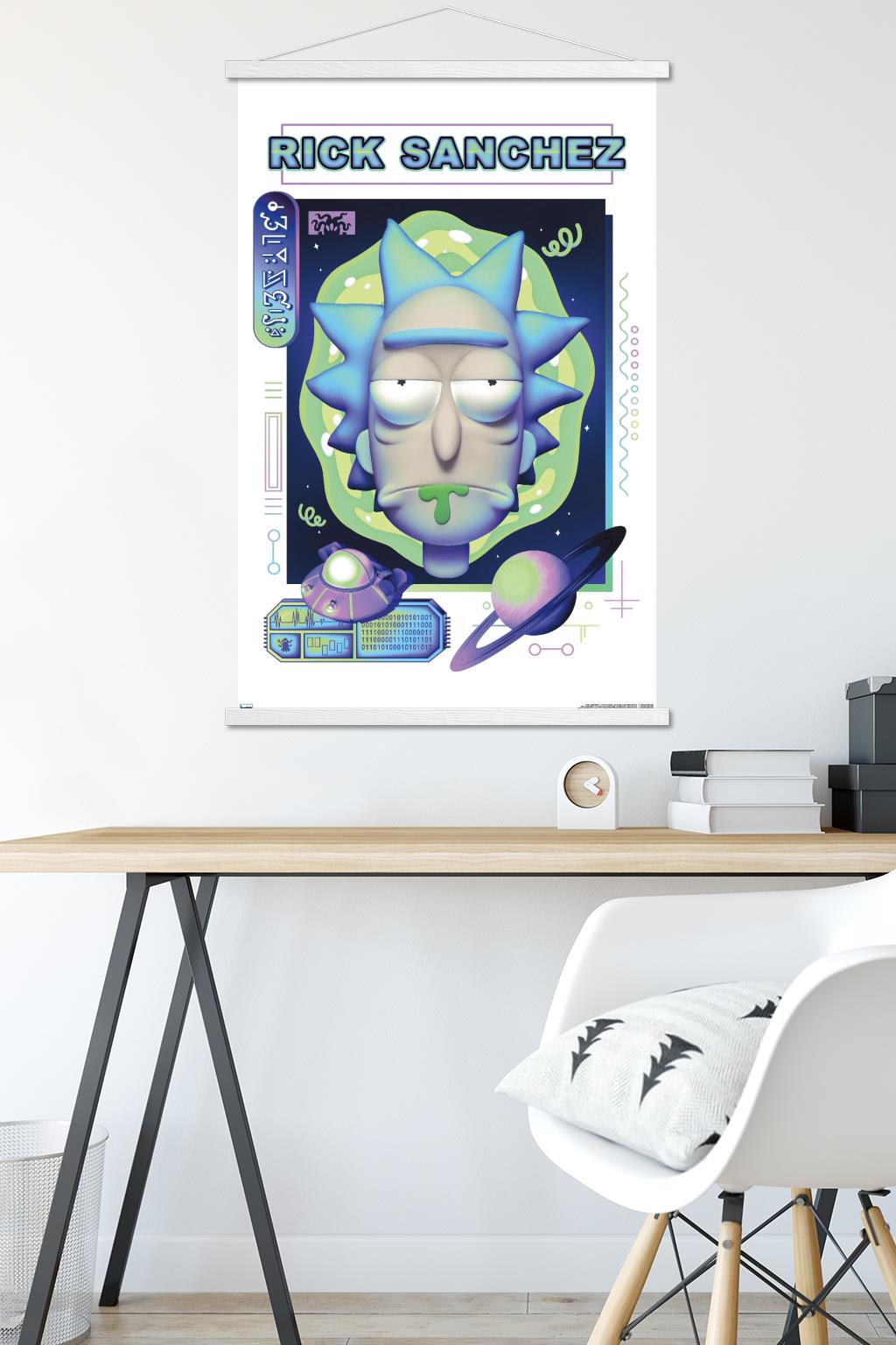 Rick and Morty - Rick Sanchez Wall Poster with Magnetic Frame, 22.375" x 34"