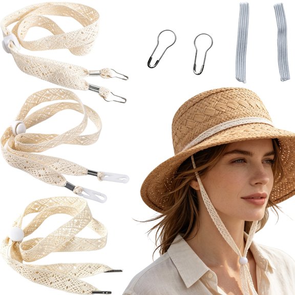 Lace Hat Straps for Wind 3Pcs for Sun Hats Golfing Fishing Boating Sailing