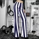 thumbnail image 4 of Pantalones Casuales de Mujer Pantalones Acampanados de Cintura Alta Estampados A Rayas de Moda Odeerbi  ODB-6, 4 of 9