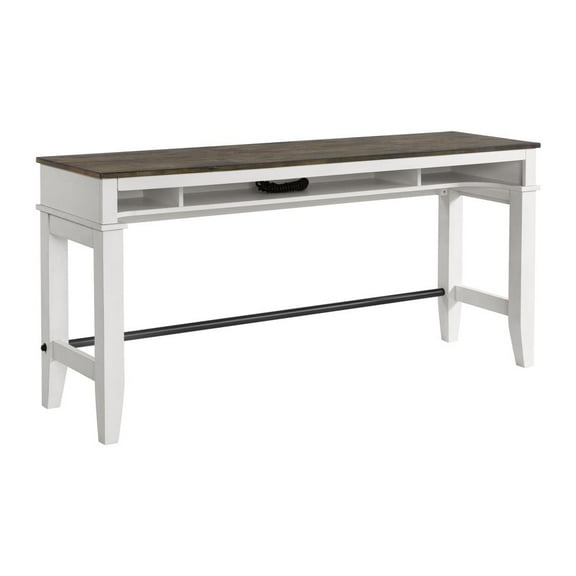 Intercon Furniture Kona 76" Transitional Wood Sofa Bar Table in Gray and White