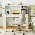thumbnail image 5 of Gymax Home Office Computer Desk Study Table Writing Workstation Hutch Cable Hole White, 5 of 10