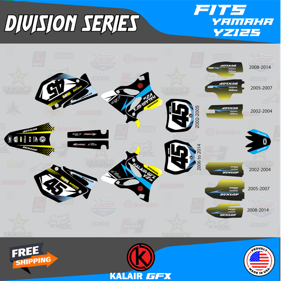 Kalair GFX Graphics Kit for Yamaha YZ125 (2005) Division Series