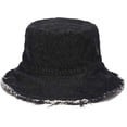 thumbnail image 5 of CoCopeaunts Denim Bucket Hat Retro Ripped Frayed Brim Basin Hat Fashion Street Comfort Fisherman Hat Spring Summer UV Protection, 5 of 8