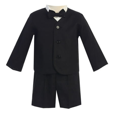 Little Boys Black Eton Short Formal Ring Bearer Suit