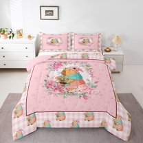 Castle Fairy Cute Animal Capybara Full Size Comforter Sets,Geometric Bedding Sets