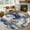 Blue, Navy, Gold, variant on Area Rug for Living Room, Navy Blue Marble Non-Slip Indoor Ex Large Carpet for Bedroom/Dining Room, Modern Ink Painting Abstract Art Grey Washable Low-Profile Rectangle Floor Runner Rugs - 8 x 10 Ft