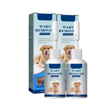 2 Pack Natural Dog Warts Removal Skin & Wart Remover For Dogs Absorbs quickly ,Fast Acting,Dog Warts Removal 20ml