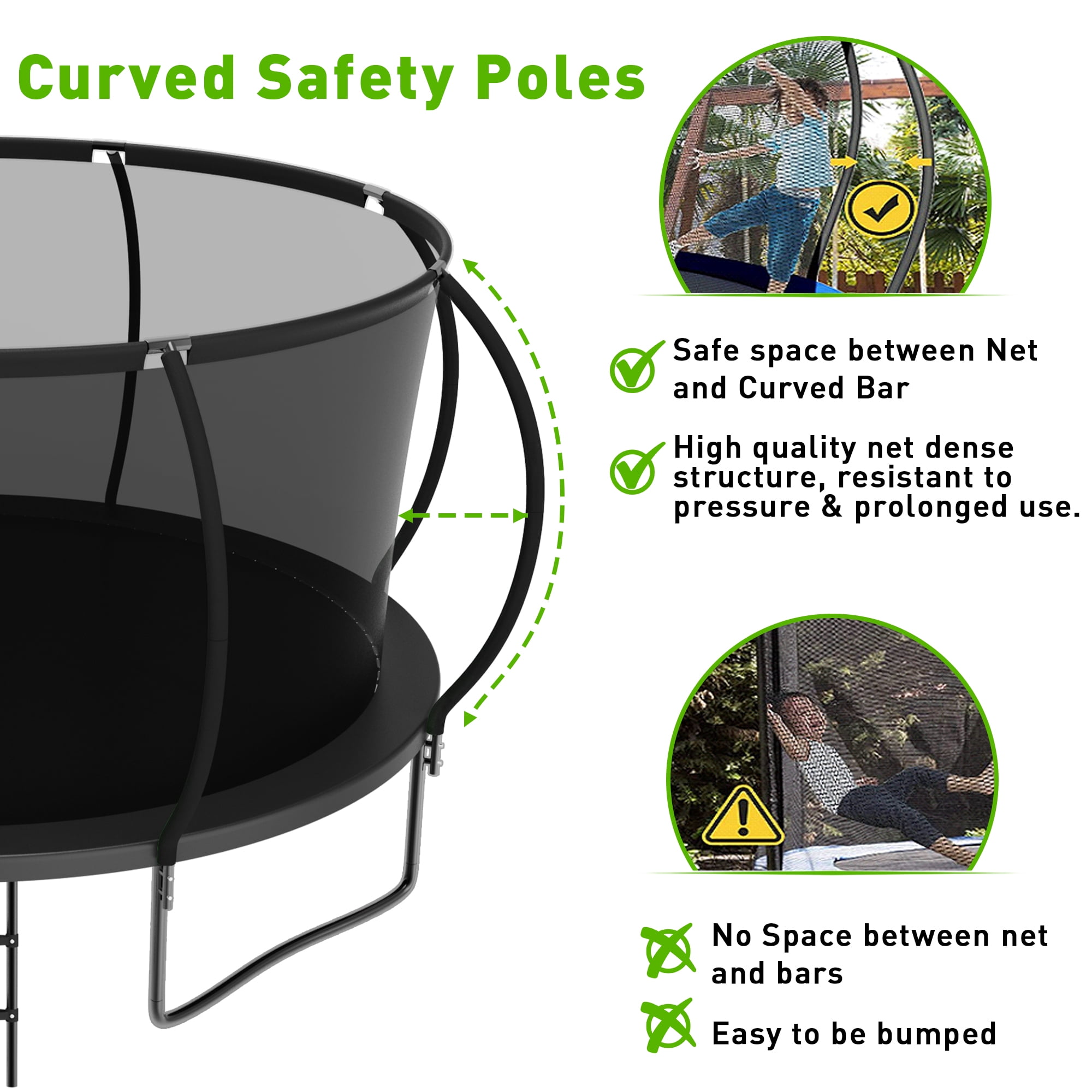 Jump Into Fun 14FT Trampoline 1400LBS for 8 Kids and Adults, Galvanized Anti-Rust Coating Pumpkin Outdoor Trampolines with Enclosure Net and Basketball Hoop, Lights, Sprinkler, Gift Family Use