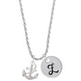 thumbnail image 1 of Delight Jewelry Silvertone AB Crystal Anchor Silvertone Script Initial Disc - Z - Charm Necklace, 20"+3", 1 of 4