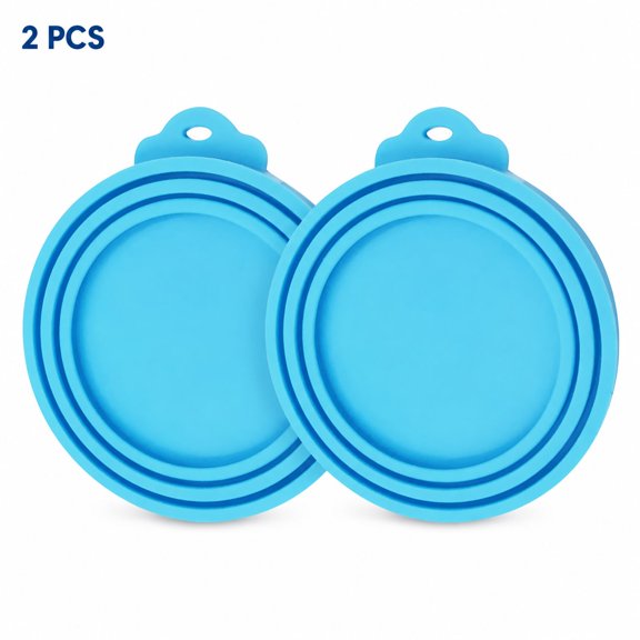 2pc Plertrvy Fresh-Keeping Bag, Silicone Fresh Keeping Cover Pet Can Cover Cat Food Dog Food Universal Three in One Proof Sealed Fresh Keeping Cover