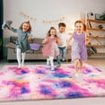 thumbnail image 3 of Rainbow Area Rugs for Girls Room 3x5 Feet, Fluffy Cute Colorful Princess Carpet for Kids Teens Nursery Toddler, Bedroom Hot Pink, 3 of 9