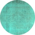 thumbnail image 1 of Ahgly Company Indoor Round Persian Turquoise Blue Traditional Area Rugs, 7' Round, 1 of 4