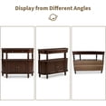 thumbnail image 2 of LKTART Reston Curved Console Table with 2-Door Cabinet and Drawer, Solid Wood Legs Half Moon Entryway Table with Adjustable Shelf, Walnut, 2 of 9
