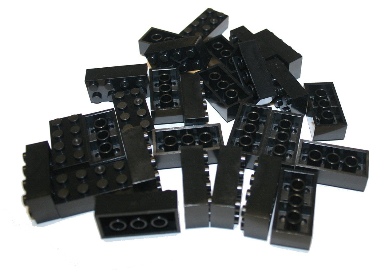 1LB or 180 pieces black2x4 building bricks compatible to Lego 3001 bricks