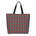 thumbnail image 1 of Disketp Red And Orange On Blue Teal Bolsa Tote Estampada para Mujer, Bolso de Hombro y de Mano para Compras y Viajes, 1 of 8