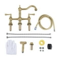 thumbnail image 7 of WOWOW Vantge Kitchen Faucet Brass with Side Sprayer, 4 Hole Kitchen Faucet 2 Handle  Centerset Faucet, 7 of 7