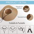 thumbnail image 2 of Floppy Beach Hats for Women Foldable Sun Hats for Women UV Protection Wide Brim Straw Hat Women Beach Hat with Chin Strap,Khaki,SM, 2 of 5