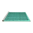 thumbnail image 2 of Ahgly Company Machine Washable Indoor Square Abstract Turquoise Blue Contemporary Area Rugs, 5' Square, 2 of 4