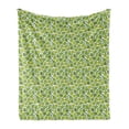 thumbnail image 1 of Fruits Soft Flannel Fleece Blanket, Summer Eat Apples Pattern Home Brew Autumn Season Juicy Organic Fresh Diet, Cozy Plush for Indoor and Outdoor Use, 50" x 60", Fern Green and White, by Ambesonne, 1 of 5