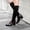 Black, variant on EGNMCR Womens Mid Knee High Boots, Women's Middle Mid Calf Boots Large Size Thick Heel Mid-heel Color Matching Pointed High Side Zipper Snake Print Women's Women's Shoes
