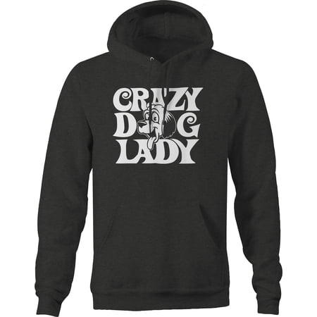 Crazy Dog Lady Pet Lover Animal Hoodie for Big Men 3XL Dark Grey