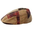 thumbnail image 4 of Herringbone Check Patch Men's Wool Tweed Newsboy Ivy Cap Gatsby Golf Flat Hat, 4 of 23