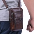 thumbnail image 4 of Yucurem Vintage Cowhide Leather Shoulder Crossbody Bag, Men Waist Pack Belt Purse for Travel Outdoor Activities, 4 of 10
