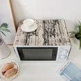 thumbnail image 2 of Microwave Oven Cover Dustproof, Cotton Microwave Oven Cover Dust Oil Proof Protection with Side Storage Pockets(Wood Grain), 2 of 6