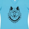 thumbnail image 4 of Inktastic Tribal Wolf Head Women's V-Neck T-Shirt, 4 of 5