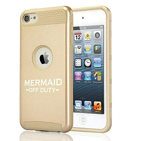 Off Apple Ipod - Shockproof Impact Hard Soft Case Cover for Apple (iPod Touch 5th / 6th) Mermaid Off Duty (Gold)