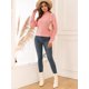 thumbnail image 5 of Jersey ZAFUL para mujer, cuello alto, corto, manga linterna, 5 of 6