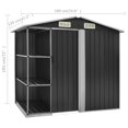 thumbnail image 3 of vidaXL Garden Shed with Rack Anthracite 205x130x183 cm Iron, 3 of 4