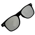 thumbnail image 3 of Flat Retro Sunglasses - Black Frame / Silver Mirror Lens, 3 of 6