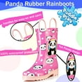 thumbnail image 3 of Puddle Play Waterproof Pink Panda Rubber Rain Boots Easy-On Handles - Size 5 Toddler, 3 of 5