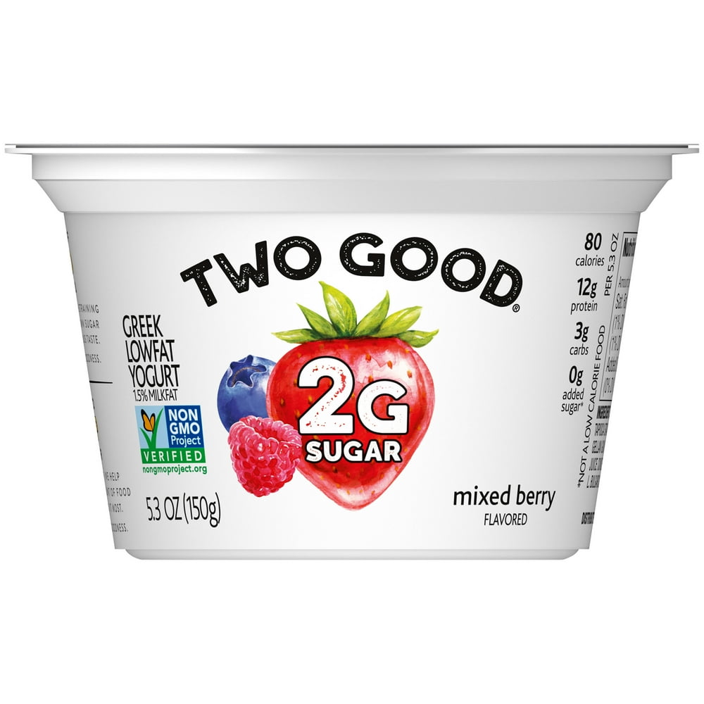 Two Good Lowfat Lower Sugar Mixed Berry Greek Yogurt, 5.3 Oz. Walmart