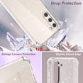 thumbnail image 3 of for Samsung Galaxy S23 Plus Case Glitter Clear with Screen Protector[2 Pack], [Military Protection] Bling Sparkly Cute Bumper Shockproof Slim Cover for Women Girls, 3 of 7