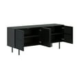 thumbnail image 6 of Pasadena Echo 6 Piece Round Dining Set with Buffet in Black Oak Finish with Faux Leather, 6 of 9