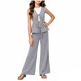 thumbnail image 2 of Amidoa Girls Summer Outfit Sets 2 Piece T-Shirt Tank Top and Casual Pants Set Kids Clothing Sets Black Size 14, 2 of 6