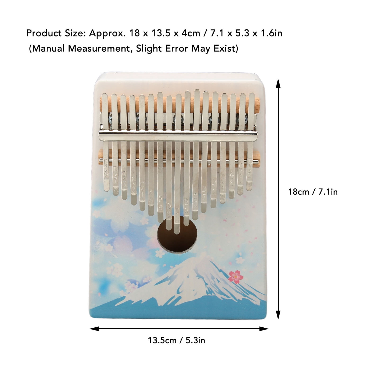NFTIGB 17-Key Kalimba Thumb Piano with Tuning Hammer, Embossed Notes Alloy Steel Bars, Portable Finger Piano for Beginners & Kids (8.27 inches / 21 cm)