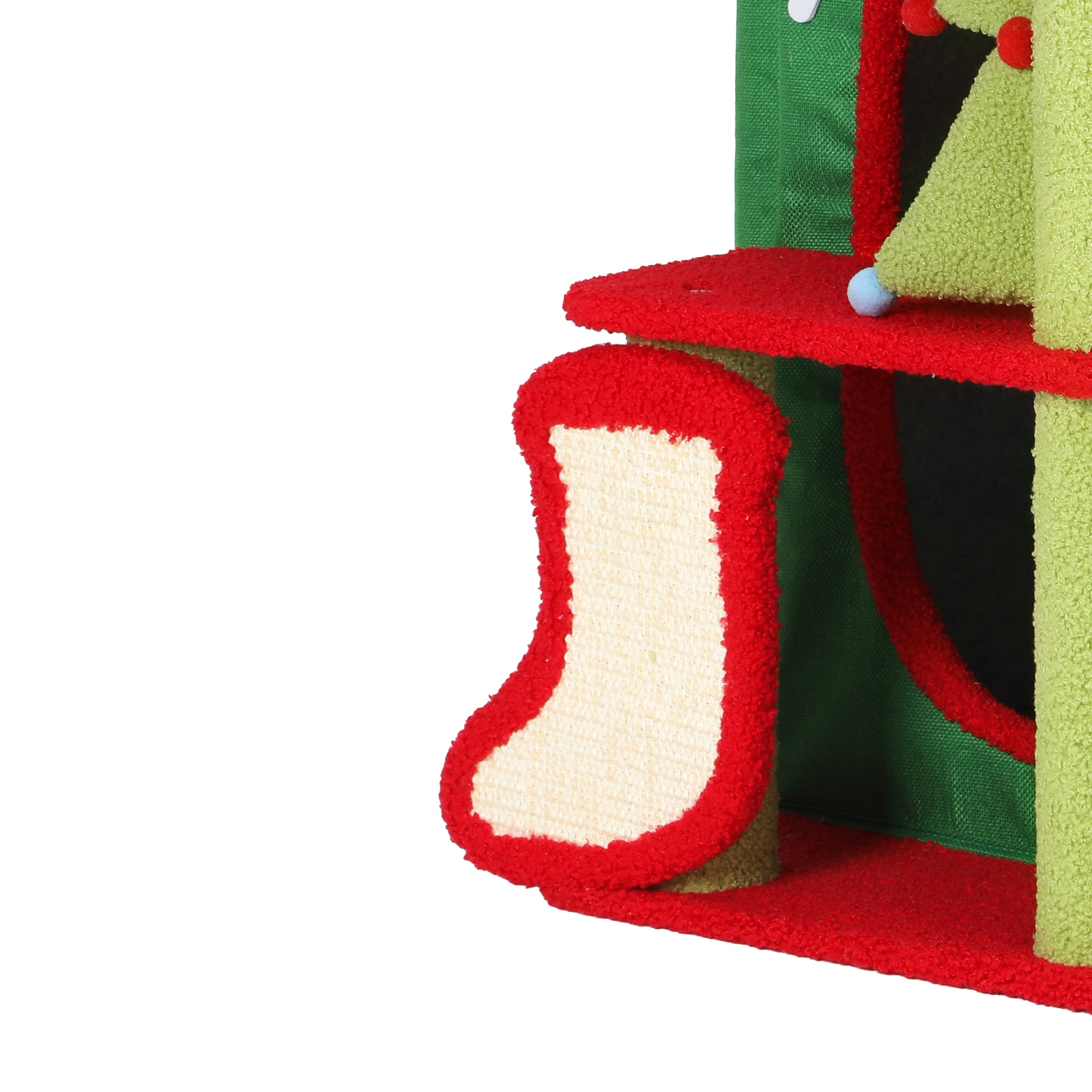Dextrus Christmas 3 Level Cat House, Indoor Cat Flap Bed PlayHouse, Covered Cat Bed with Scratch Pad & Hideaway Cave, Suitable for Multiple Kitten