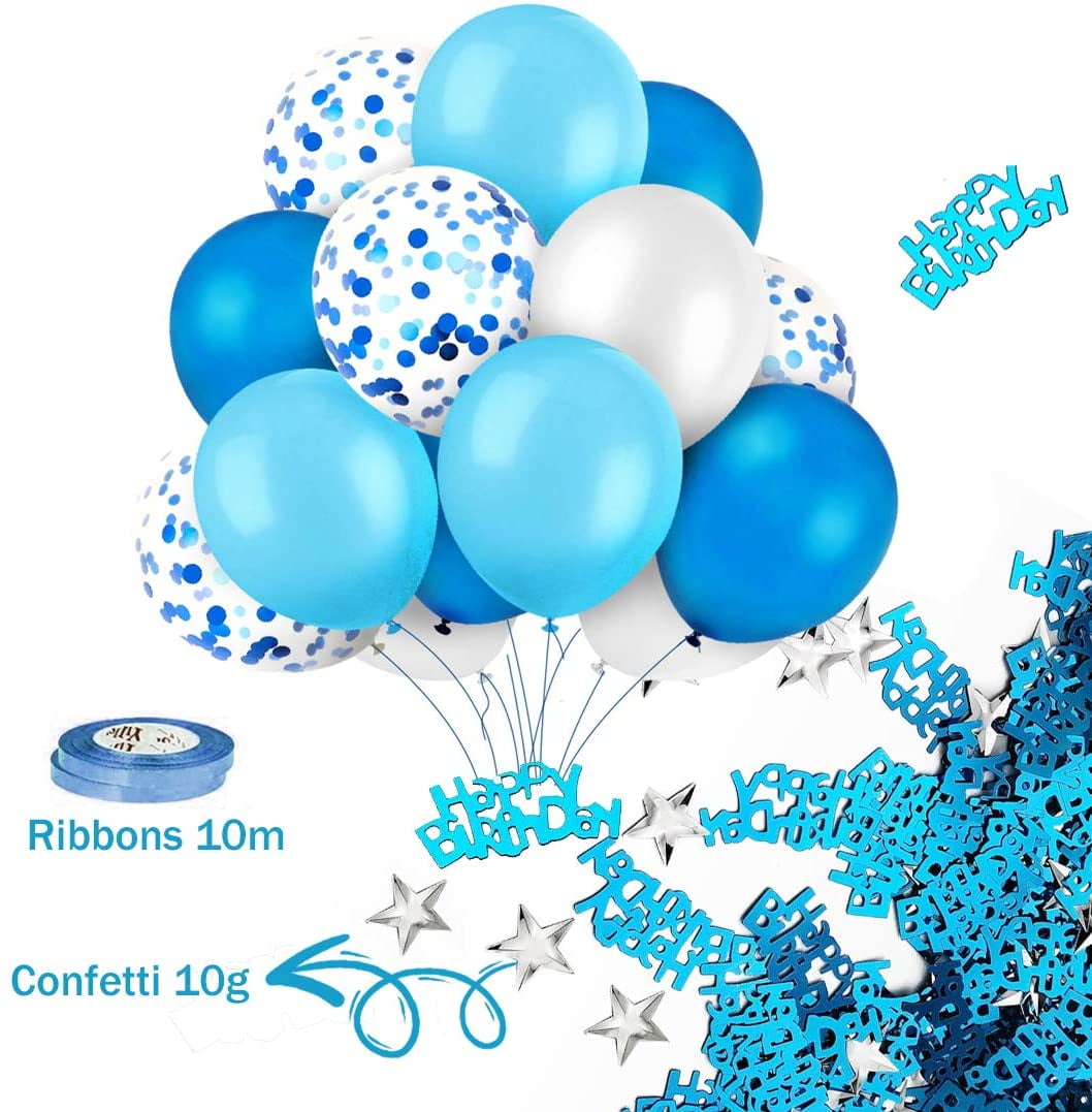 White Birthday Decorations 8in Happy Birthday Banner Ribbons Confetti  Balloons Women – the best products in the Joom Geek online store