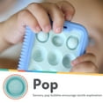 thumbnail image 4 of Nuby Giggle Bytes Sensory Popper Teething Toy for Babies, Blue/Light Blue Cellphone, 4 of 8