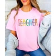 thumbnail image 4 of Kindergarten Teacher Shirt for Women Cute Rainbow Back to School Teacher Appreciation Graphic Tee Pink Shirt Adult Small, 4 of 7